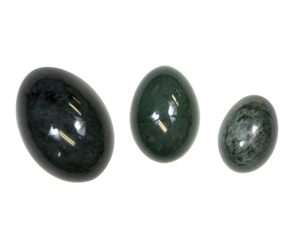 Nephrite Jade Yoni Egg set of three