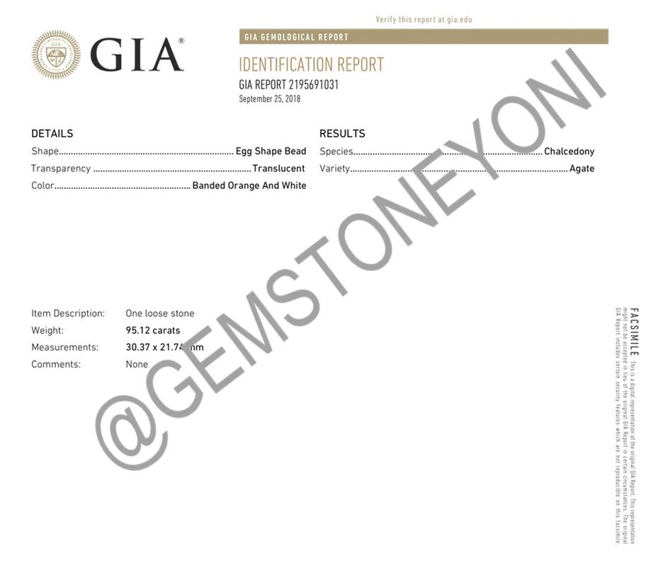 GIA Carnelian certification 