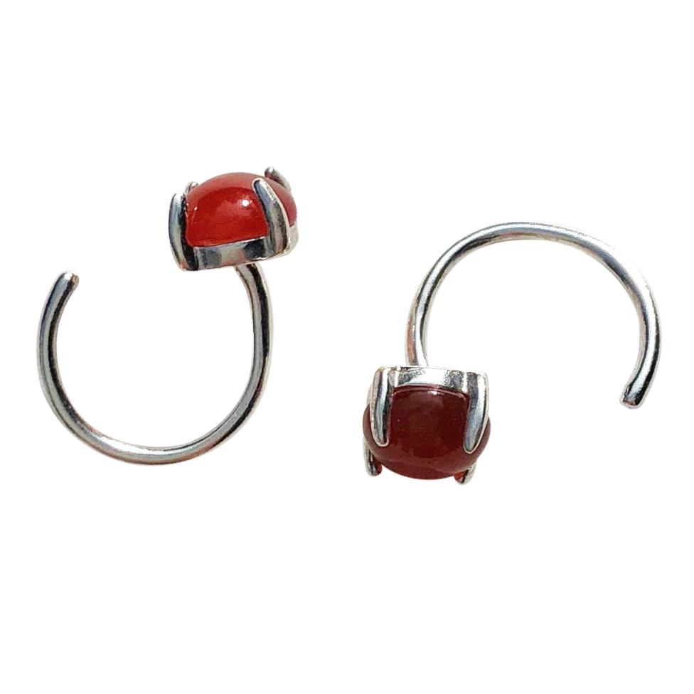 Carnelian cuff earrings 