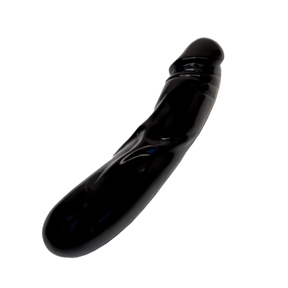 Obsidian Stratum yoni wand side view