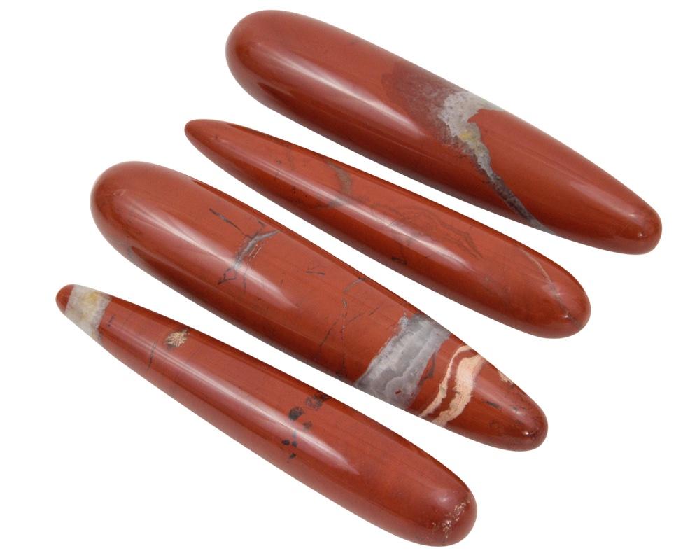 Large and Medium red jasper yoni wands 