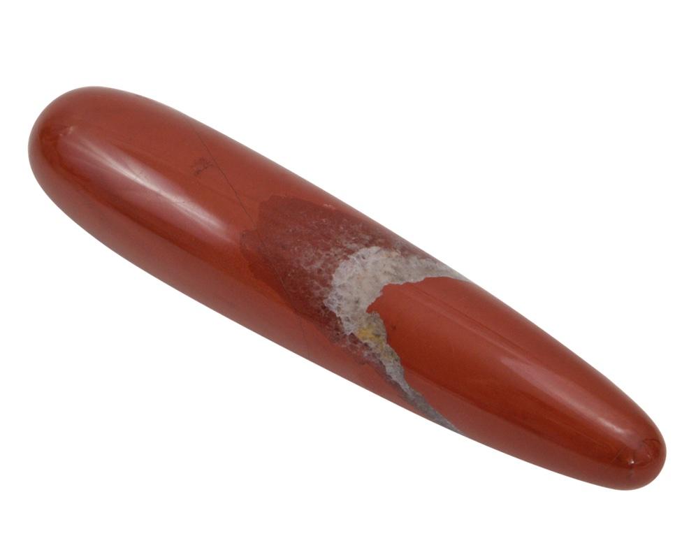 Large straight red Jasper yoni wand 