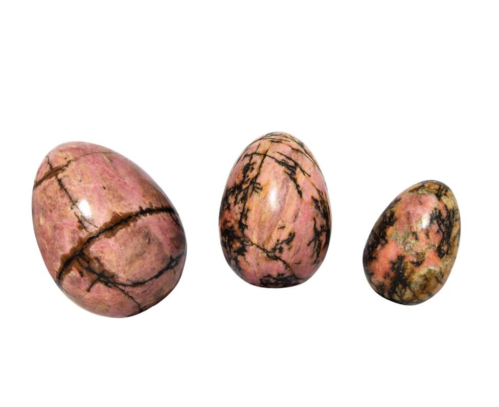 Rhodonite Yoni Egg set of three 