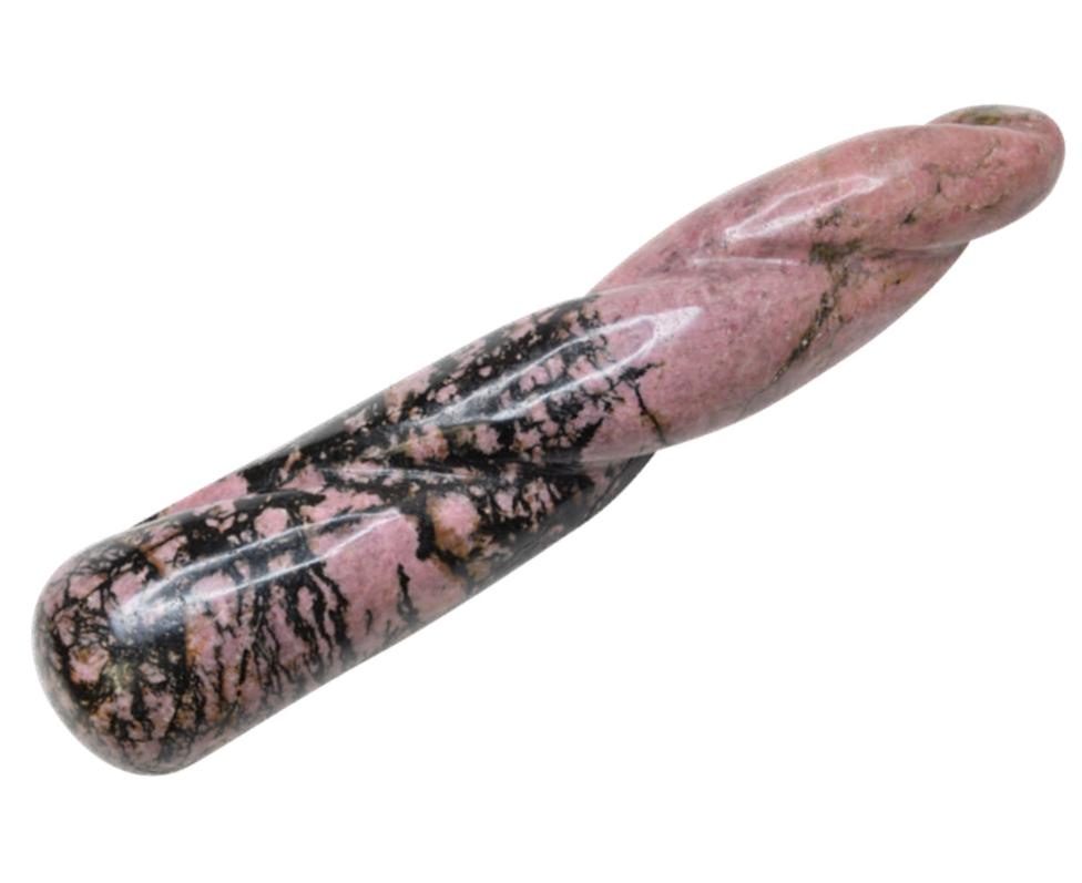 rhodonite spiral yoni wand