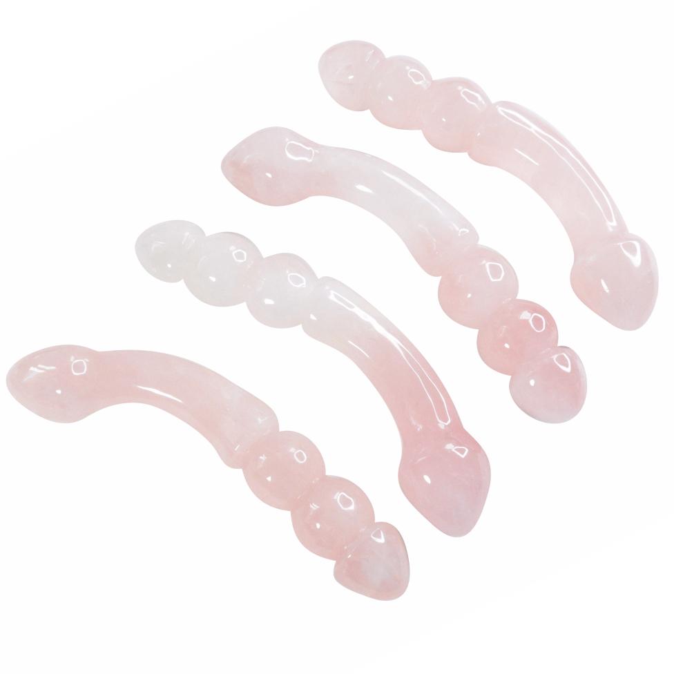 Rose quartz beaded crystal sex toys