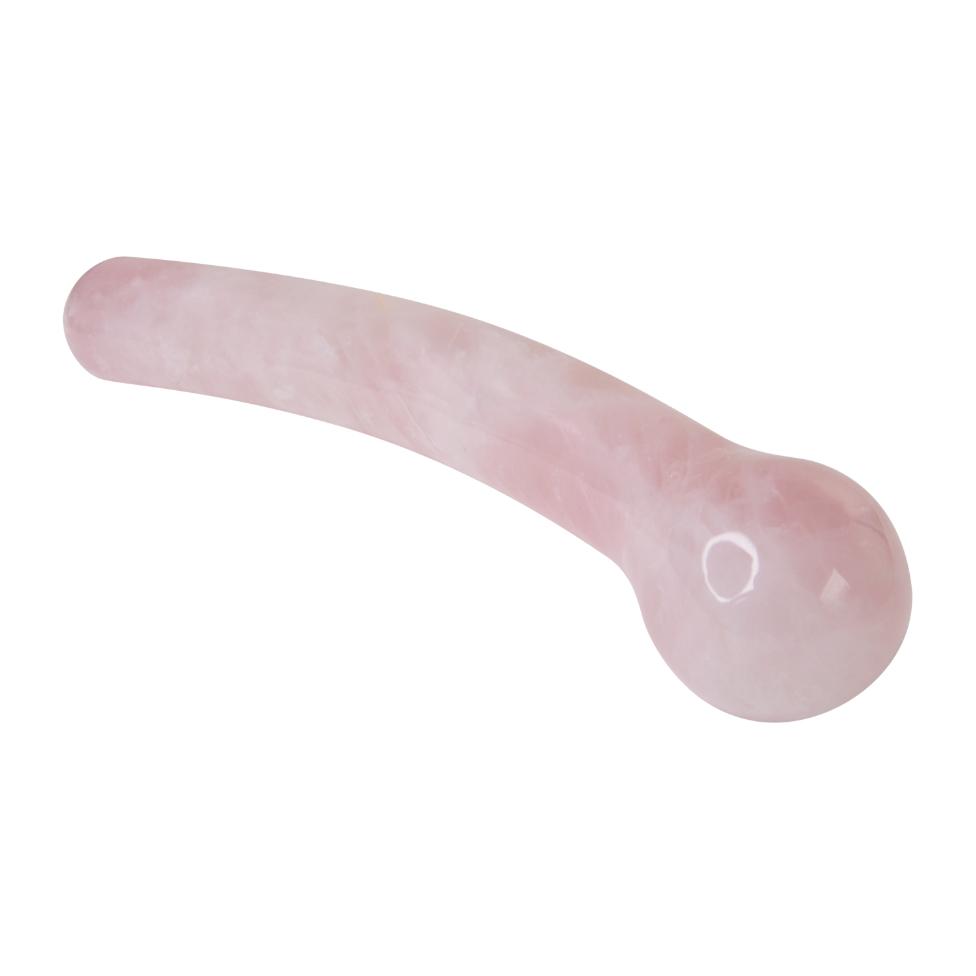 Rose quartz bulbous pleasure wand